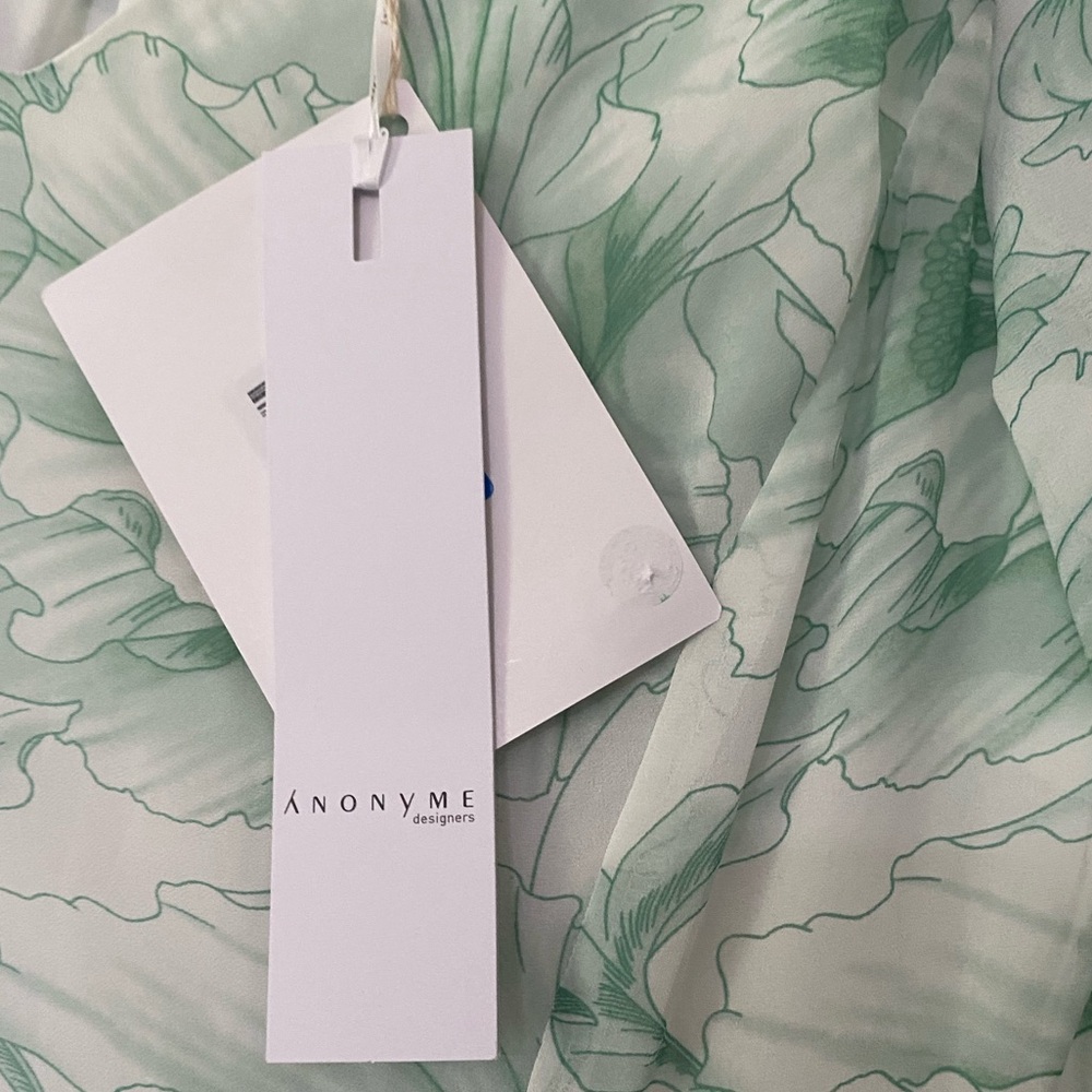NWT ANONYME Designers Italy Floral Green Leaf Pantsuit IT 42 US Size 6 - Picture 9 of 16